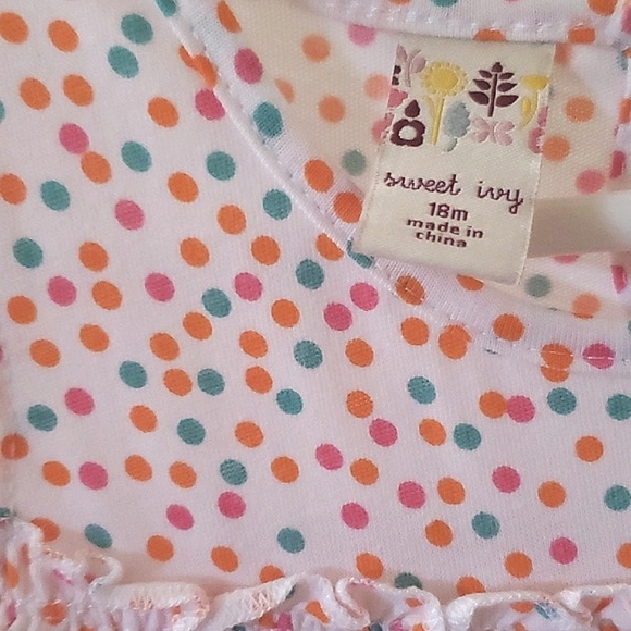 NWT New Sweet Ivy Pink & White Speckled Dot Two Piece Top & Pants 18 Months - Picture 9 of 9